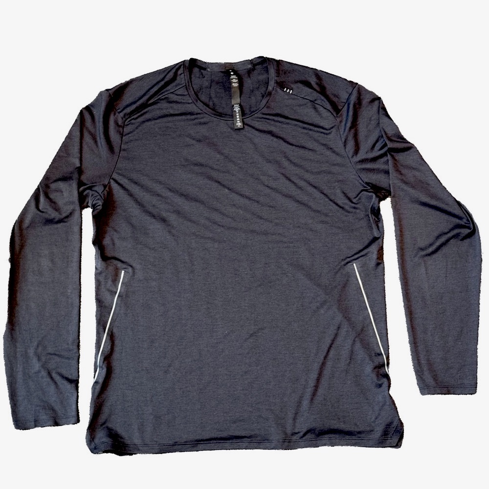 2019 Lululemon Men's Black Fast and Free Long Sleeve Shirt reflective 3M